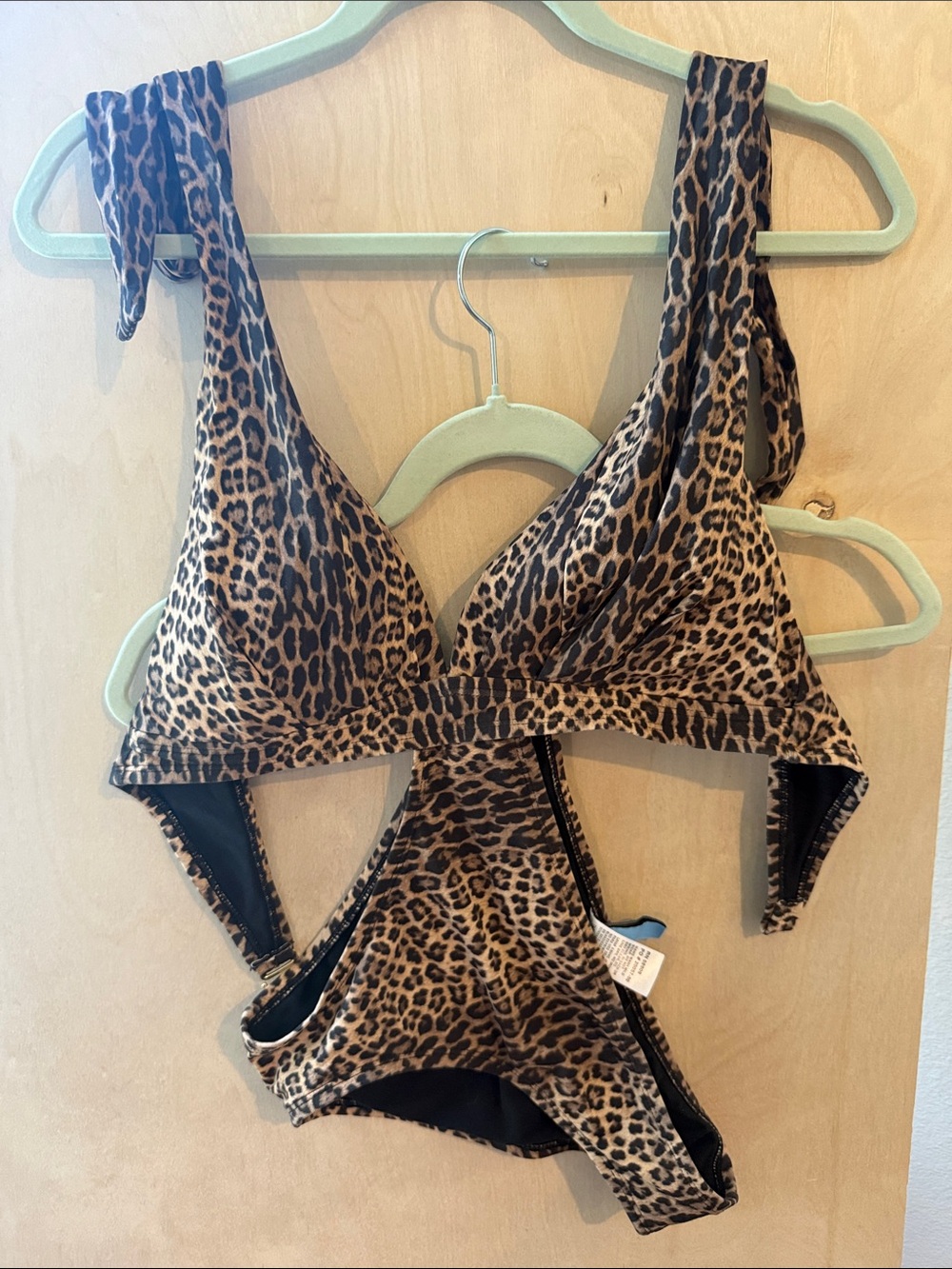 ANTONIO MELANI Leopard Print Brown and Black Bikini Set